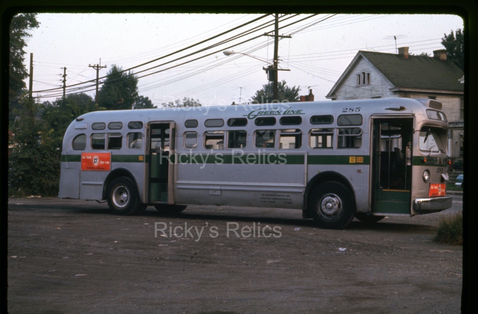 Original Slide The Green Line #285 CN&C Cincinnati Newport Covington 1971 KY