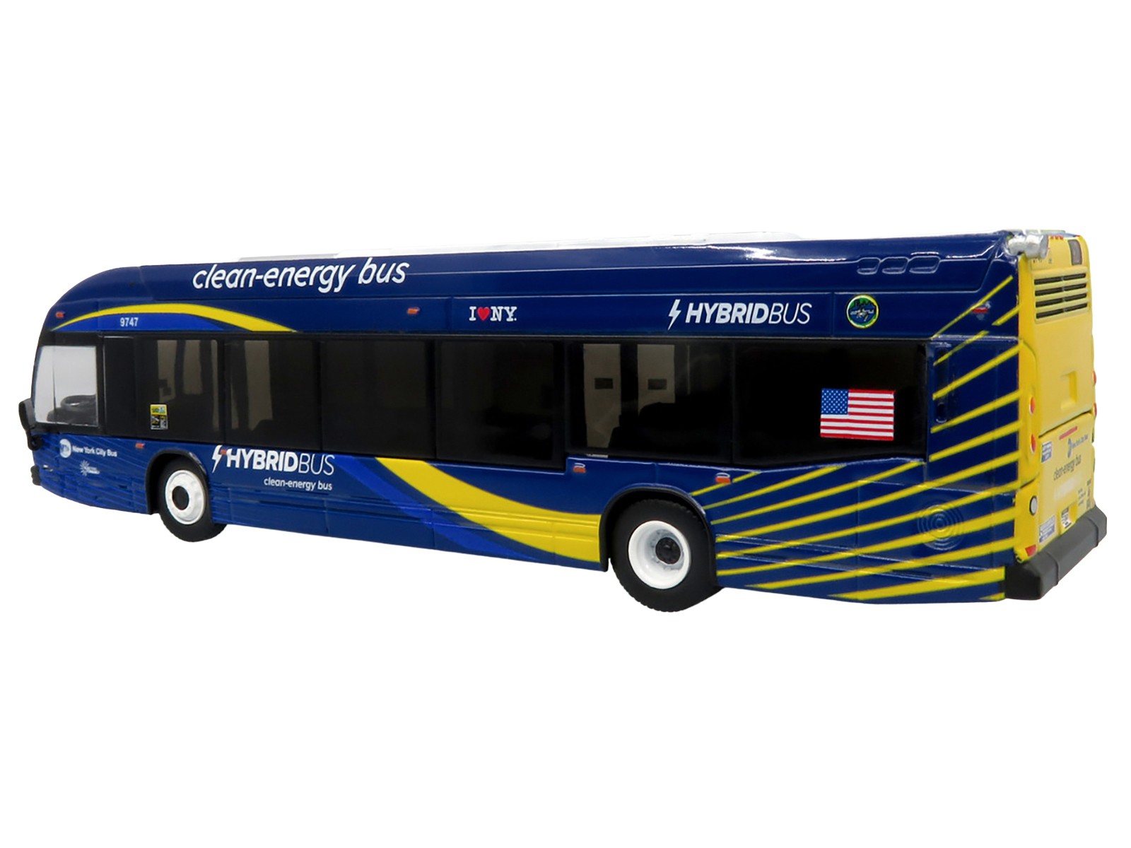 Nova Bus LFSH HEV Hybrid Transit Bus Blue 1/87 MTA New York City Limited Edition