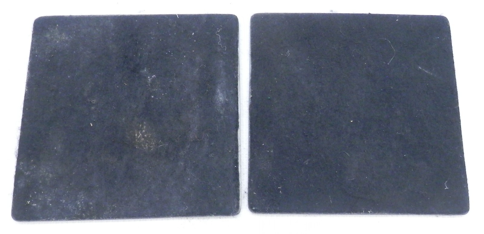 Yellow Cab Co. Metal Coaster Pair w/Antique Taxi Car Engraving 3.75″ Square
