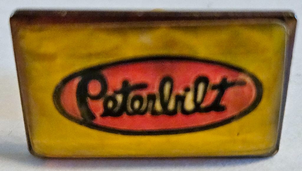 Vintage Peterbilt ~Enamel Lapel Hat Pin ~ 80’s ~ Rectangle~ New