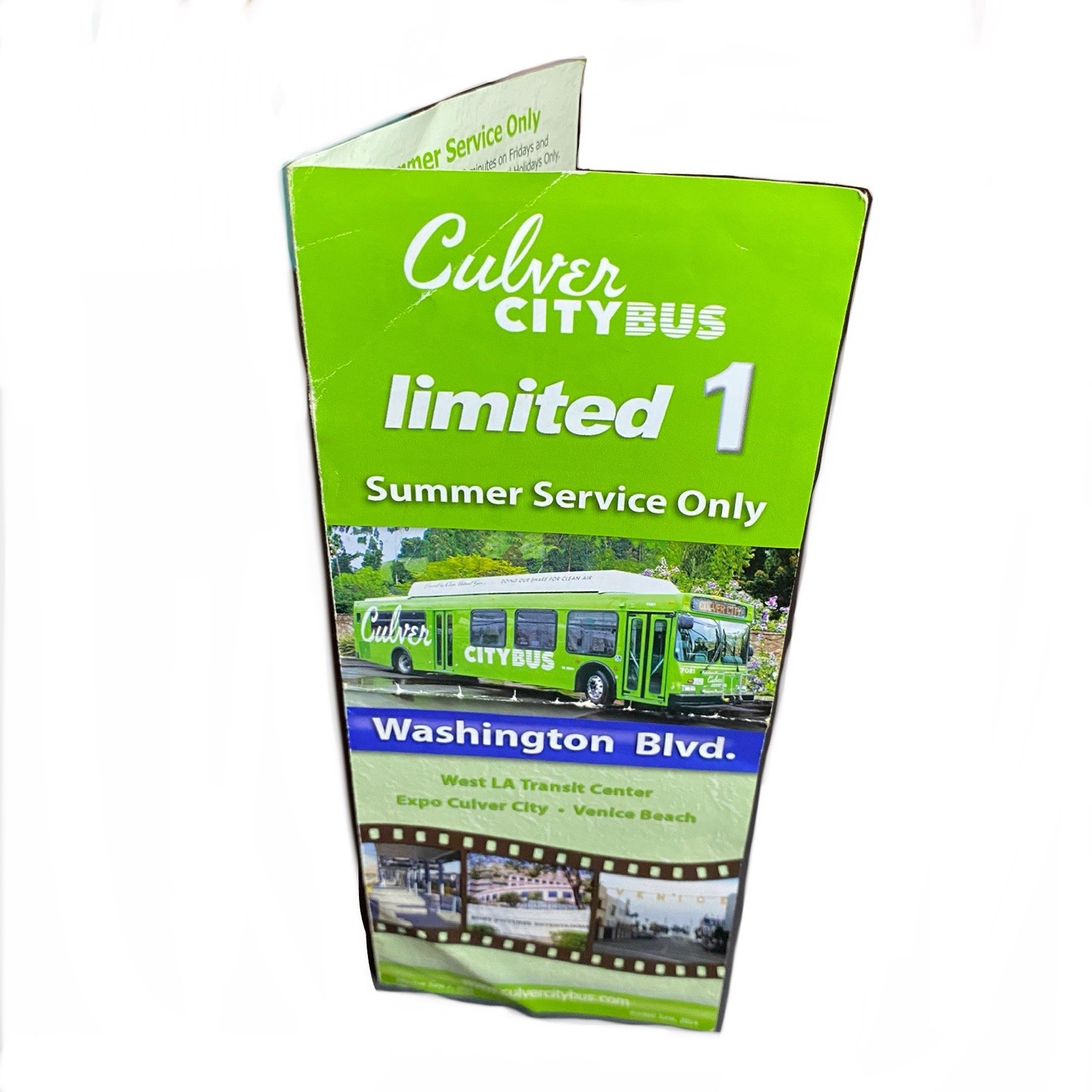 Transit Pamphlet 2014 Map Bus Line Culver City West LA Venice Beach Travel Route