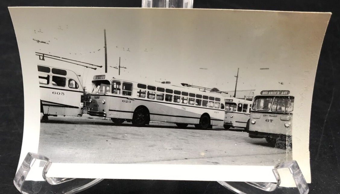 City Transit Lines CTL Dayton Ohio Bus #623 Route 2 Fifth Street B&W Photograph