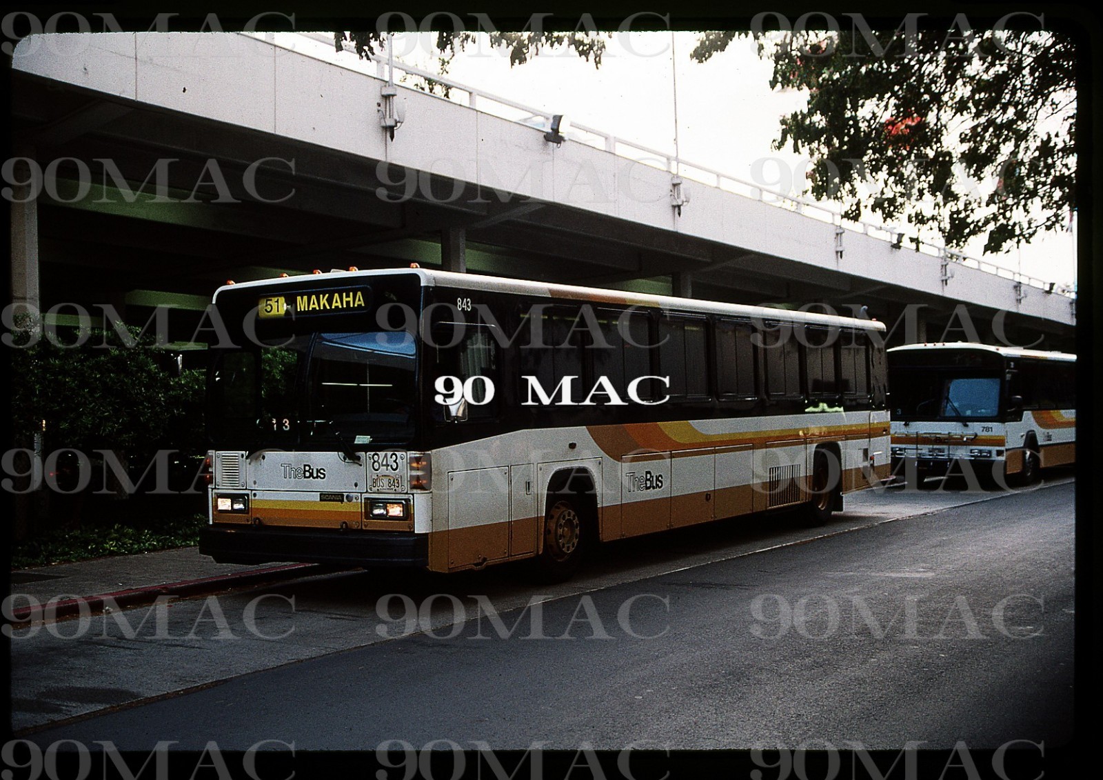 THE BUS. SAAB-SCANIA BUS #843. Honolulu (HI). Original Slide 1997.