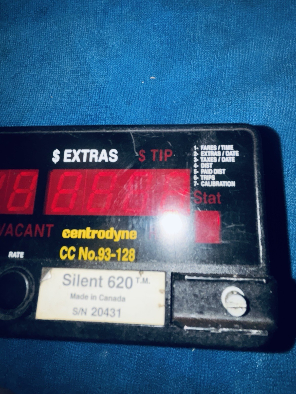Centrodyne Silent 620 Taxi Fare Meter With Receipt Printer