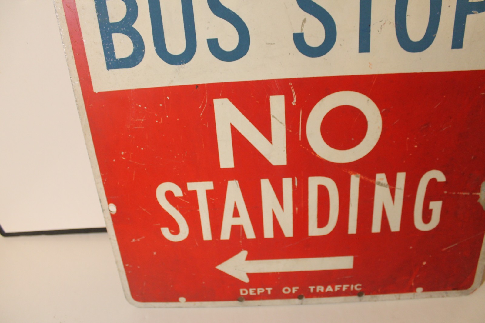 Vintage 1960s NYC Metal MTA BUS STOP Sign