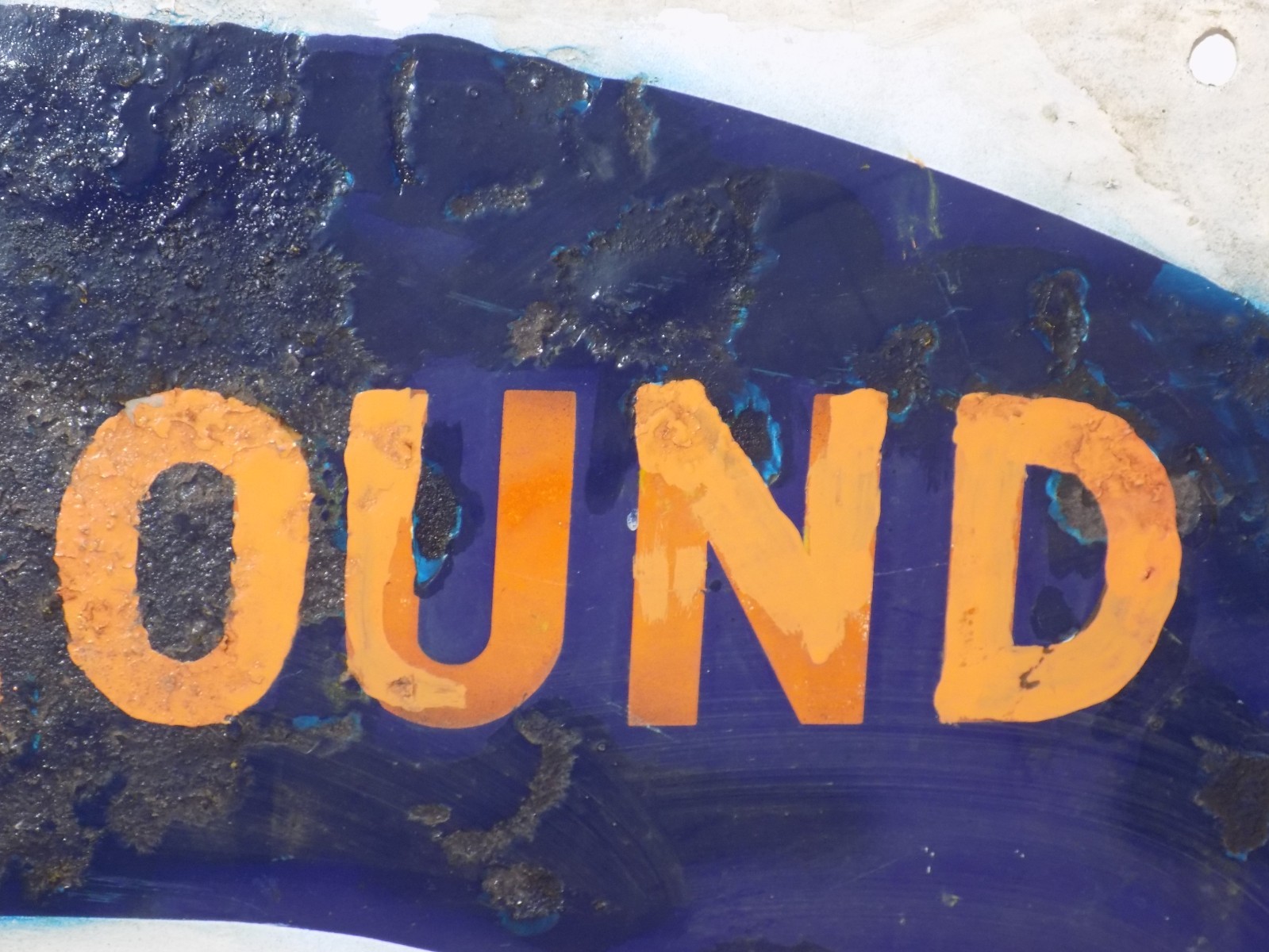 Vintage Greyhound Lines Double Sided Heavy Metal Sign