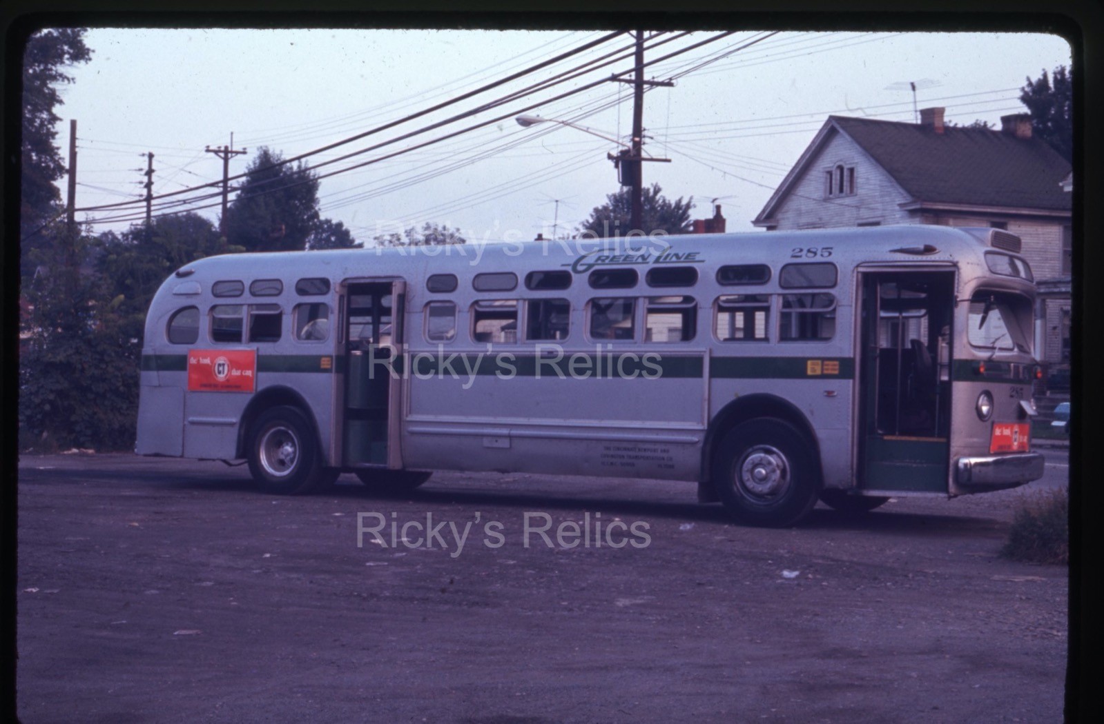 Original Slide The Green Line #285 CN&C Cincinnati Newport Covington 1971 KY