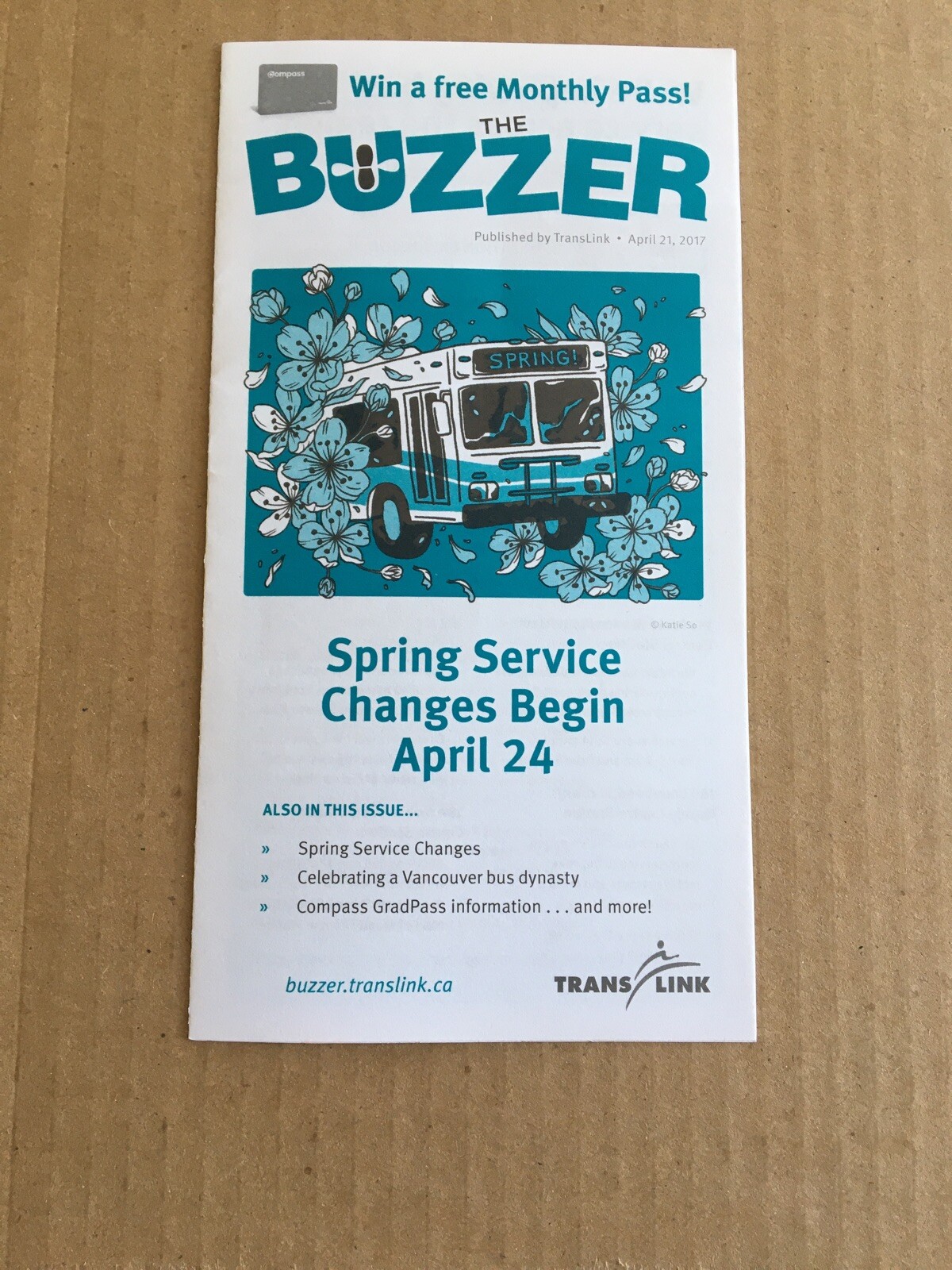 The Buzzer BC TRANSIT Translink Bus April 2017 Spring Vancouver BC Newsletter