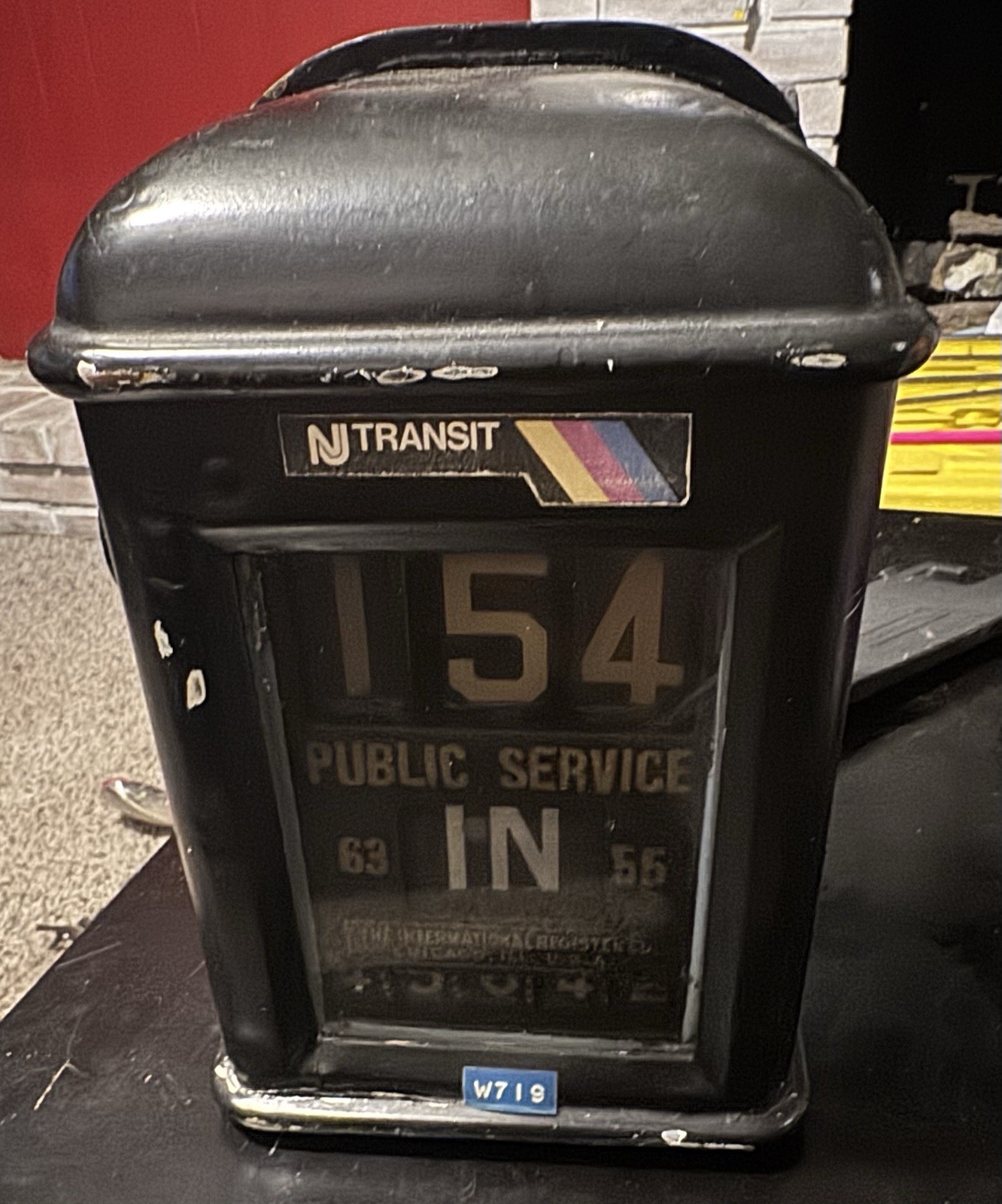 Vtg International Register Co. Streetcar Trolley Fare Counter Meter Box Nj