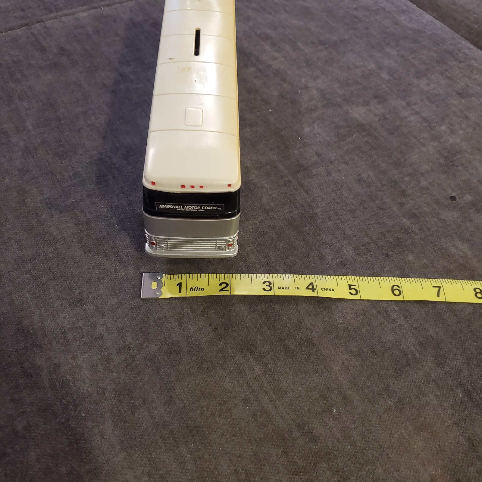 70’s Jimson Marshall Motor Coach, Inc. Plastic Bank Bus Toy Friction Powered