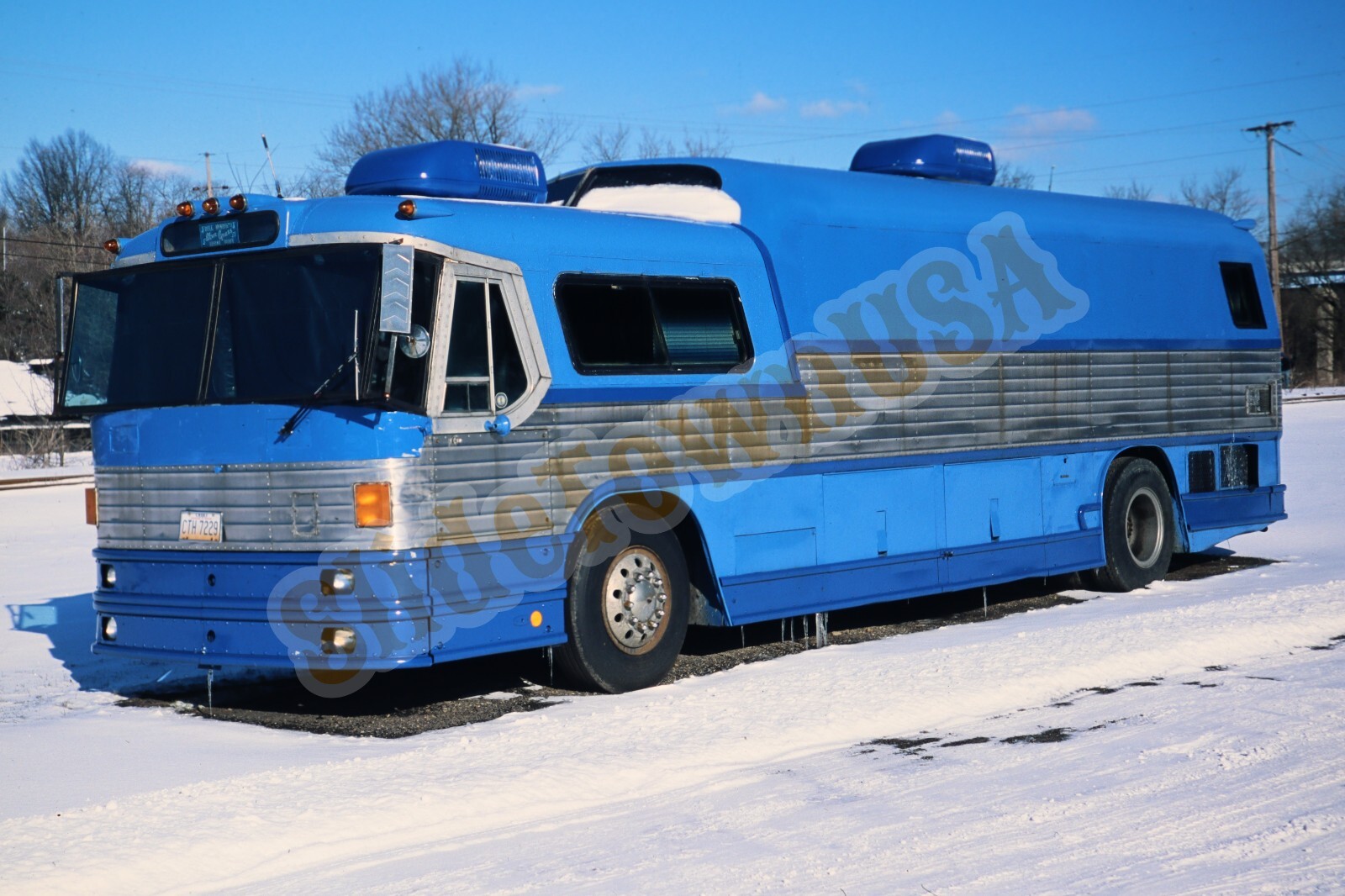 Vtg 2005 Bus Slide Bluebird Blue Grass Music Bus Kent OH X4A058