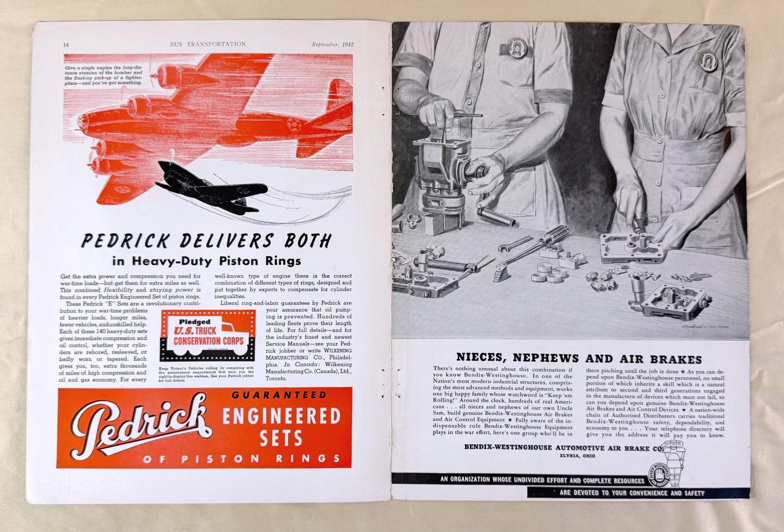 1940s NATIONAL PNEUMATIC Co WWII Ad Door Control Transit Industry War uncle sam