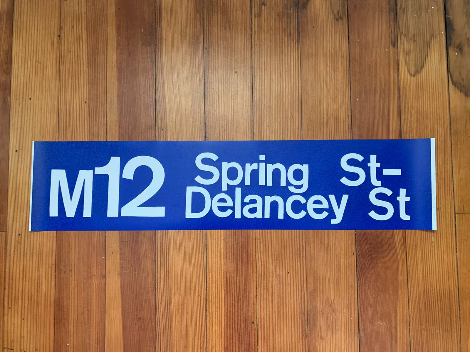 NY NYC BUS ROLL SIGN 1974 GM M12 SPRING DELANCEY STREET BOWERY LOWER EAST SIDE