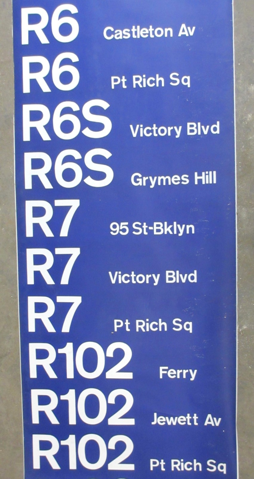 Vintage 1973 Staten Island Castleton Depot Bus Roll Sign Ferry New York City NY