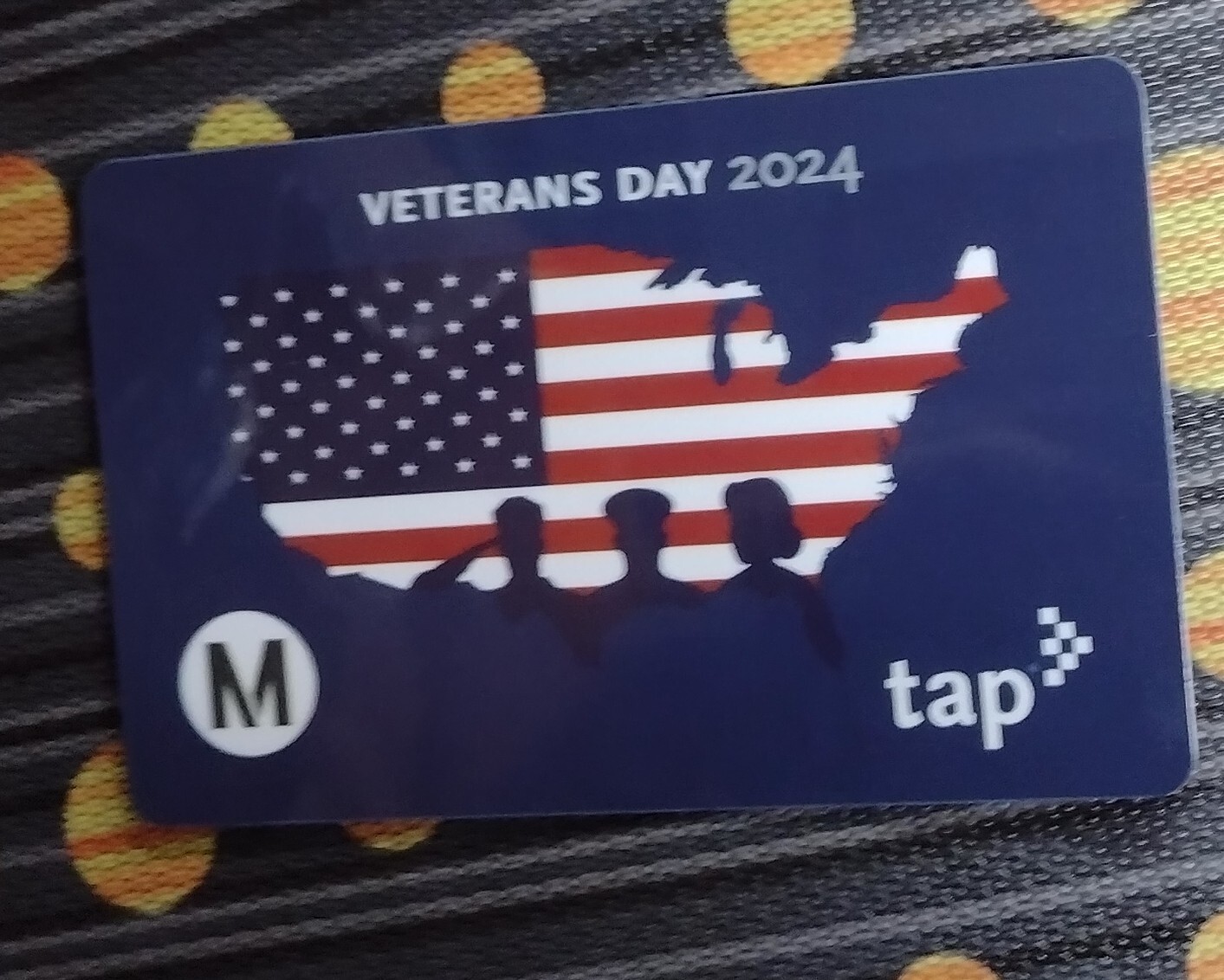 Los Angeles Metro Veterans Day 2024 TAP Fare Card Bus Subway