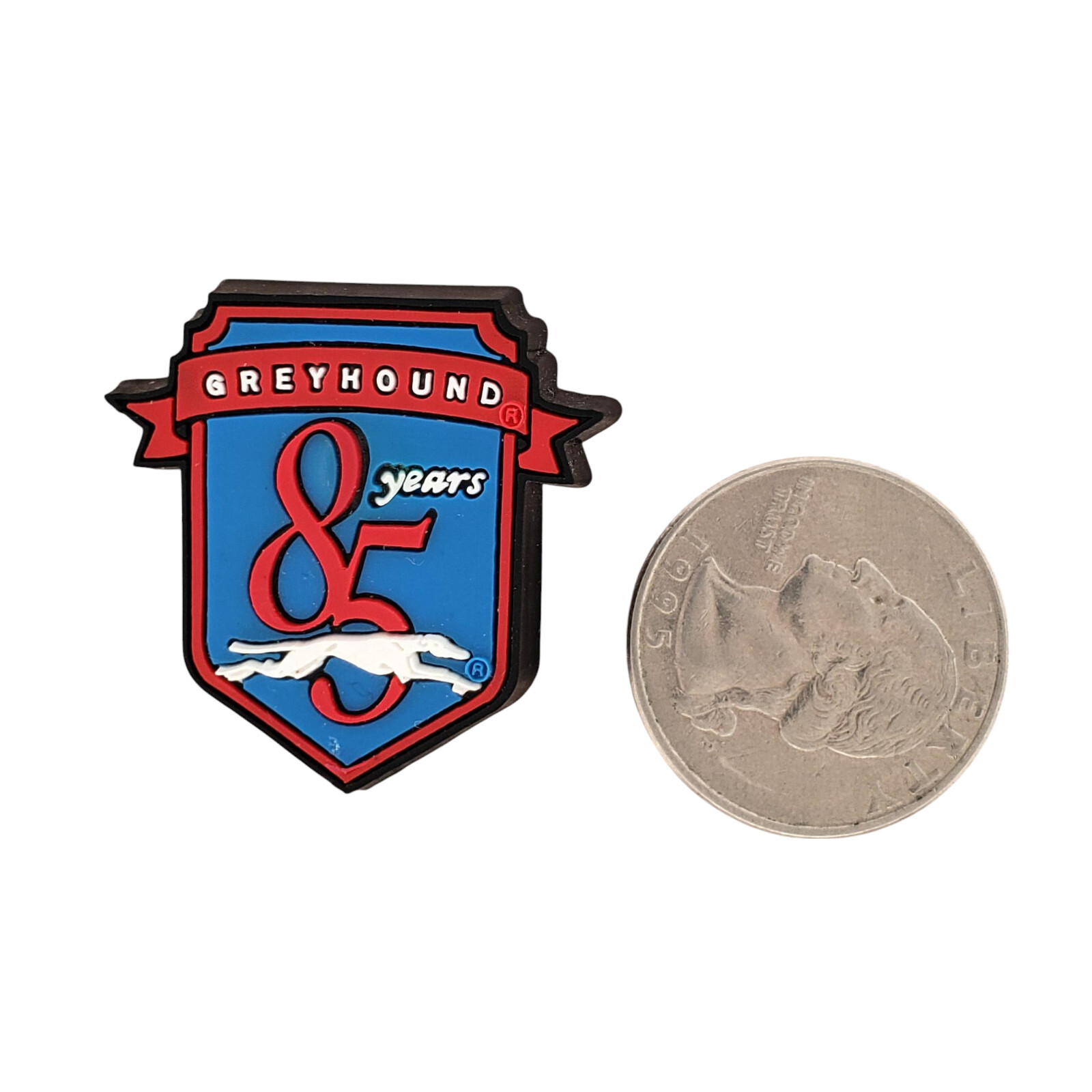 Vintage Greyhound 85 Years Lapel Pin Bus Lines Anniversary Enamel Badge