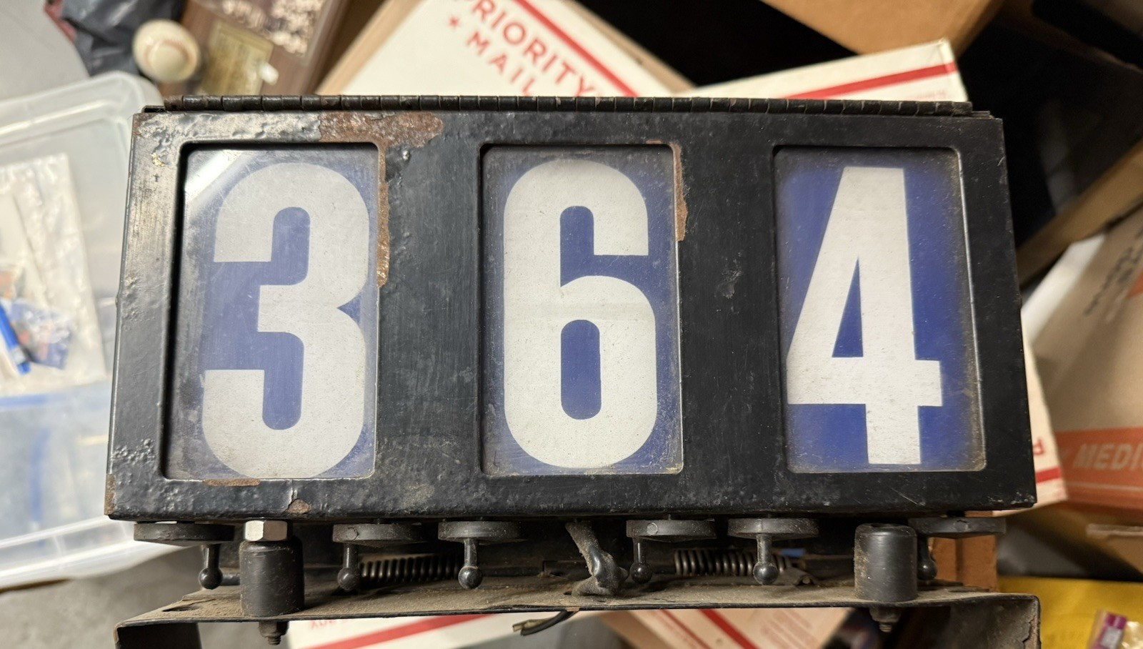 New York City Transit Bus Vintage Run Number Sign +Transit lock Box