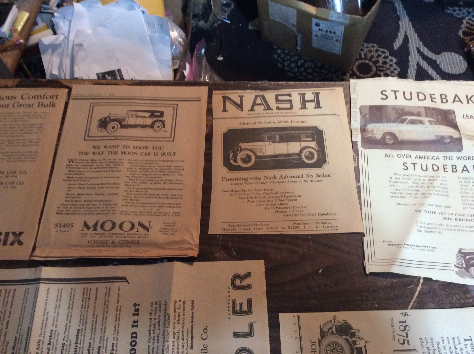 Lot of 22 AUTO CARS Vintage / Antique Newspaper Ads Advertisements Clippings