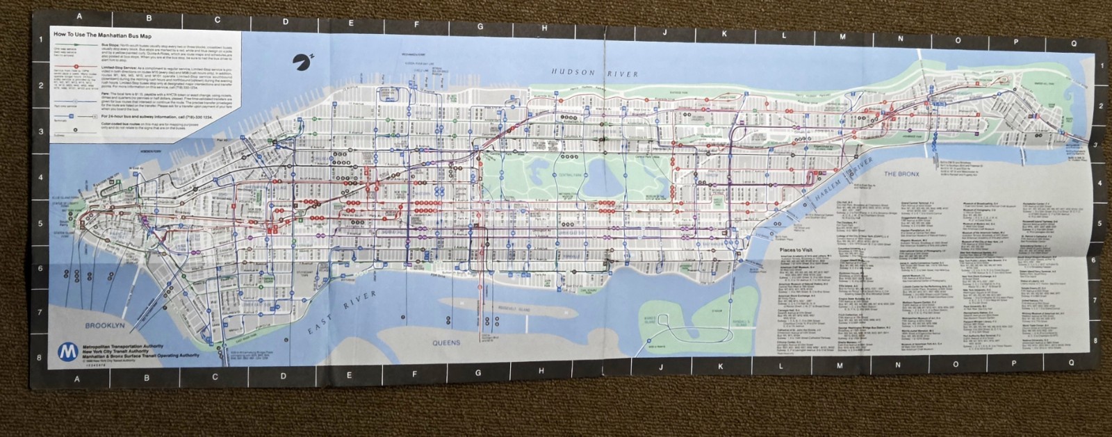 1990 Manhattan Bus Map