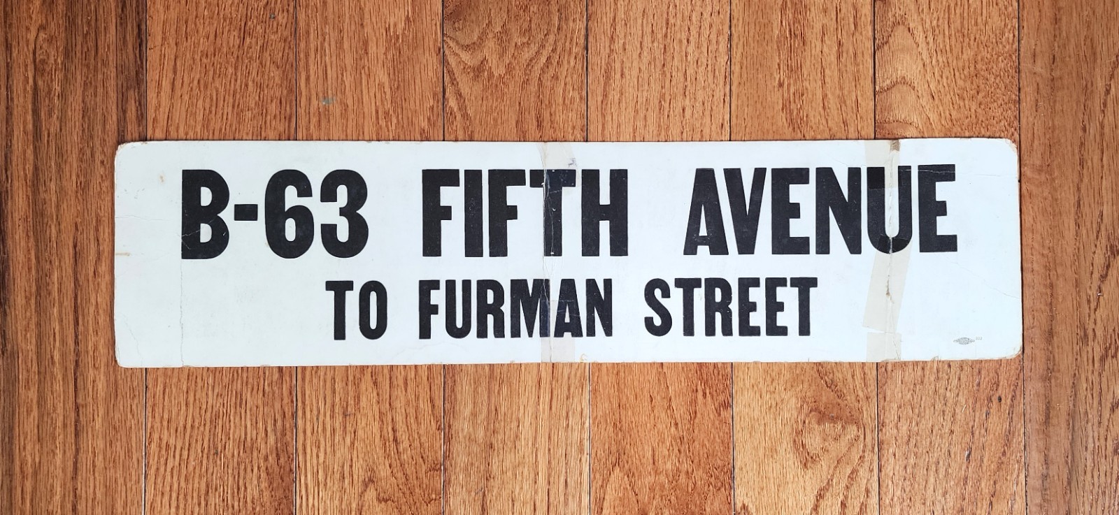 VINTAGE NYC BUS DASH CARD ROUTE B-63 FIFTH AVE FURMAN ST SHORE BROOKLYN NY BMT