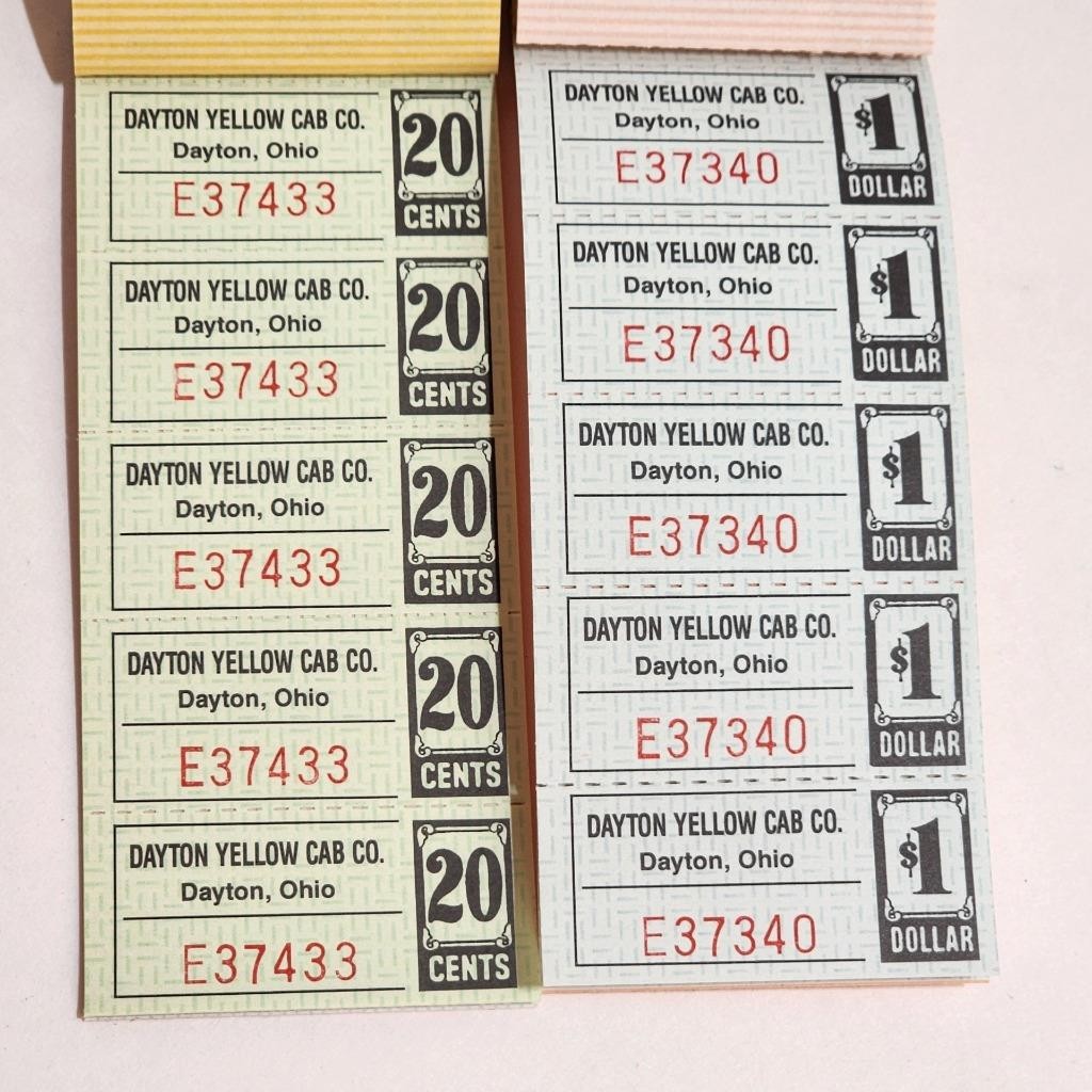 unused yellow cab coupon book vintage taxicab script complete 60 coupon booklet