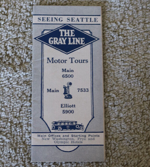 Gray Line Motor Tours – Seeing Portland & Seeing Seattle – 2 items from 1920s