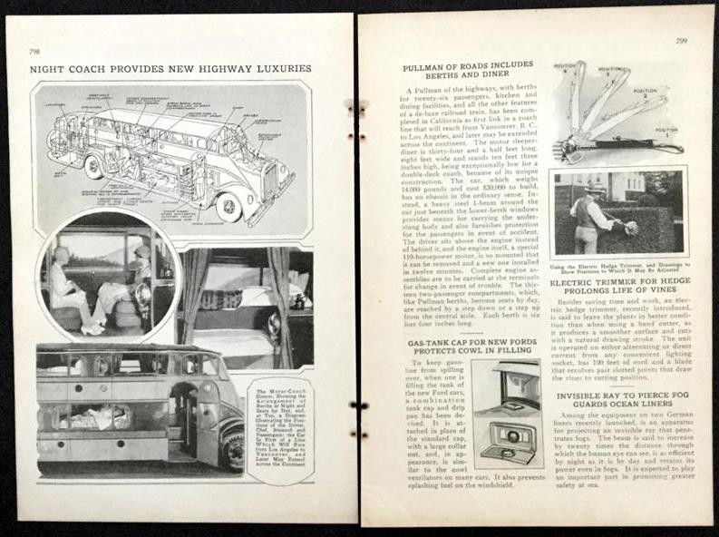 1928 Pickwick NiteCoach Luxury Sleeper BUS vintage pictorial