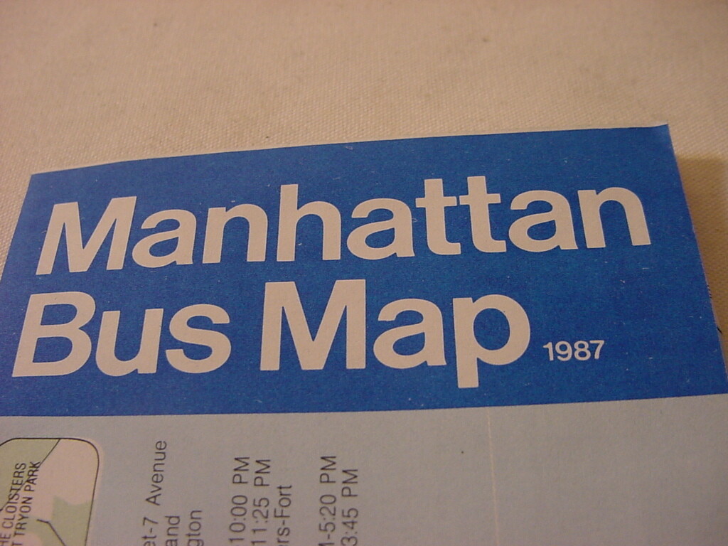 1987 MANHATTAN BUS MAP