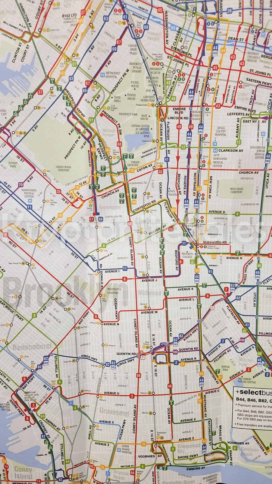 Full Size MTA Transit Brooklyn New York Bus Route Travel Map Latest Version 🚍