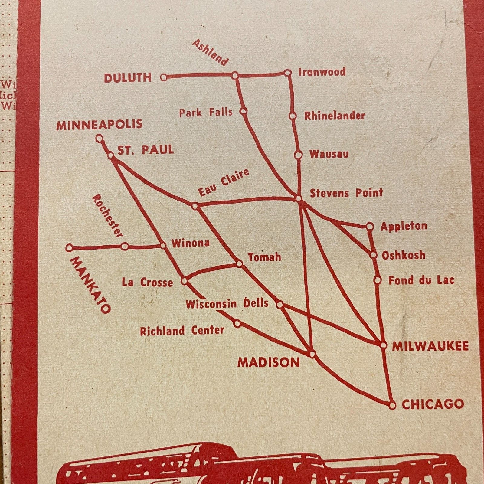 1958 1959 Greyhound Bus Time Tables Folder 1 Chicago Wisconsin Minnesota