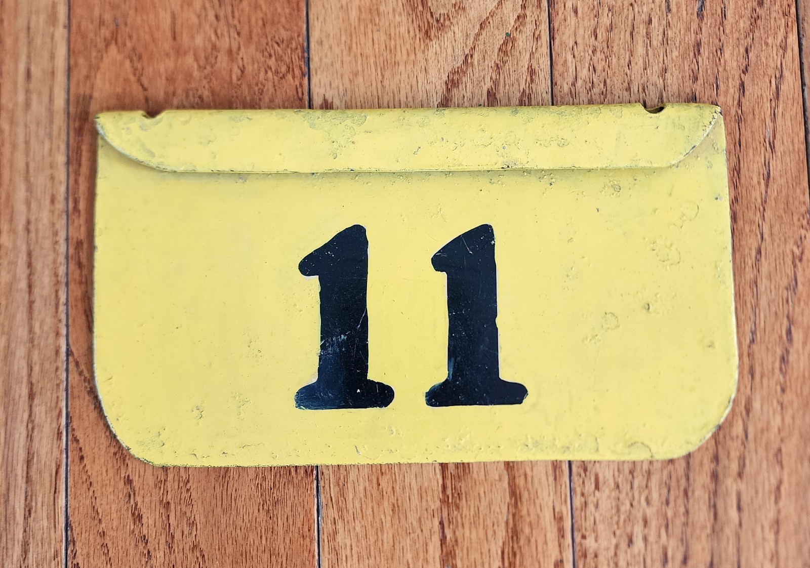 VINTAGE TROLLEY BUS STREETCAR ROUTE 11 TAG SIGN PLATE