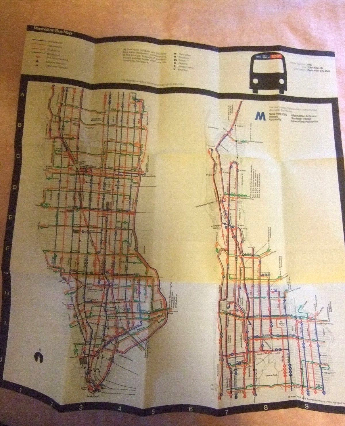 New York City Bus Map From 1976