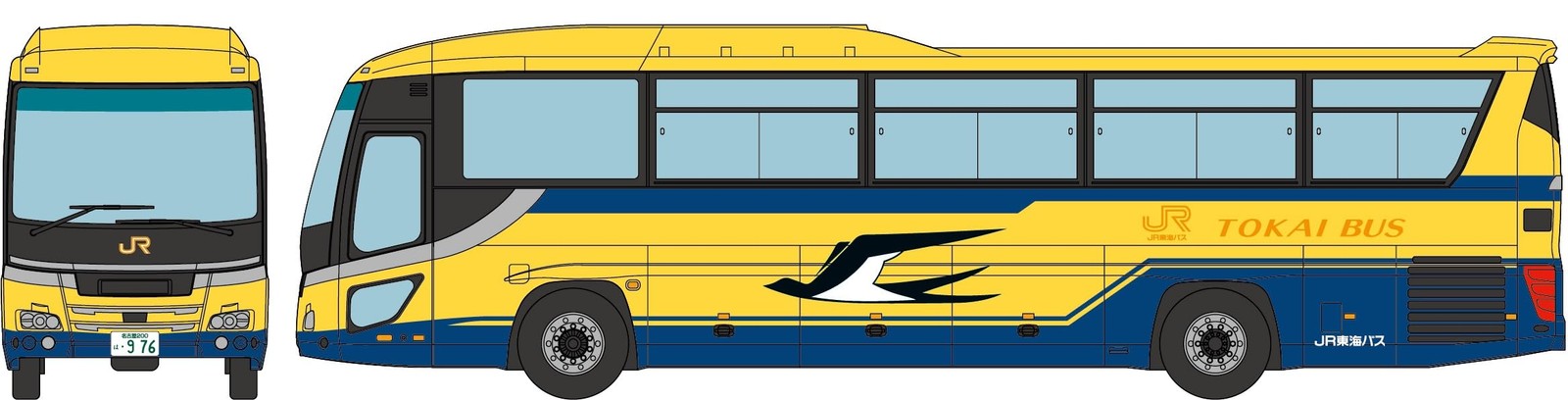 Tomytec The Bus Collection Bus Collection JR Tokai Bus Yellow Bus Set of 2 Diora