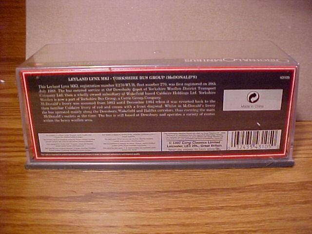 Leyland Lynx “Yorkshire Bus Group” McDonald’s Original 1:76 1997 Omnibus #43105