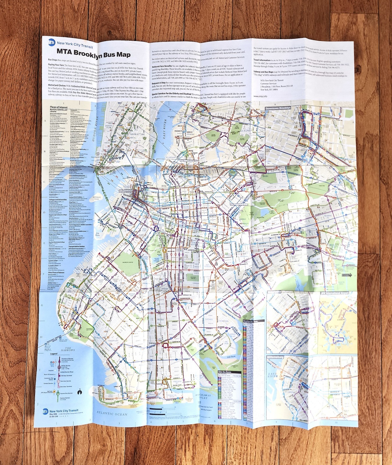VINTAGE 2006 NYCTA NYC BROOKLYN BUS MAP MTA NEW YORK CITY TRANSIT AUTHORITY