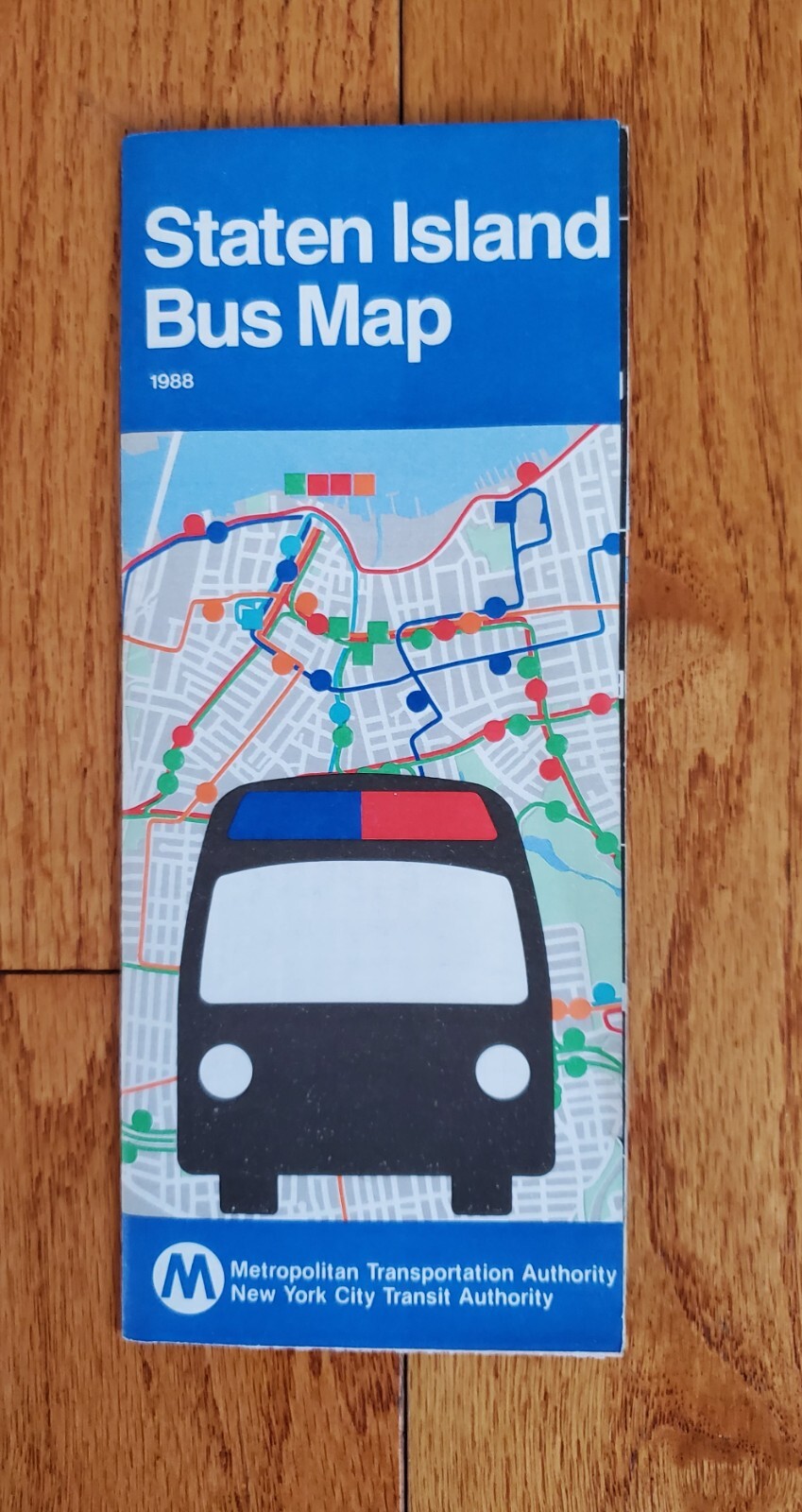 VINTAGE 1988 NYCTA NYC STATEN ISLAND BUS MAP MTA NEW YORK CITY TRANSIT AUTHORITY