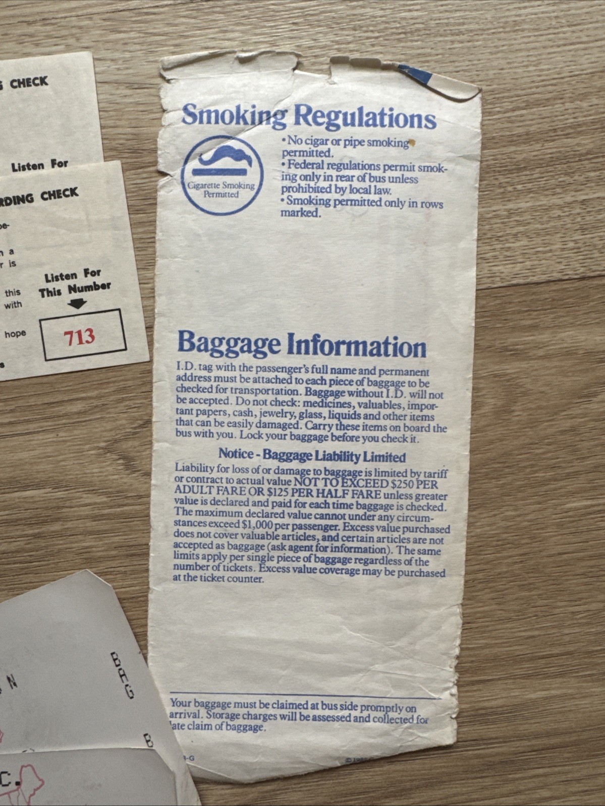 Greyhound Bus Lines Inc Ticket Receipt Reboarding Checks Itinerary ID Checks 89