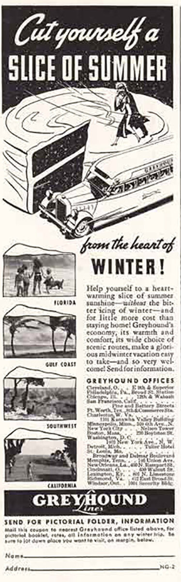 1936 Greyhound: Slice of Summer Vintage Print Ad