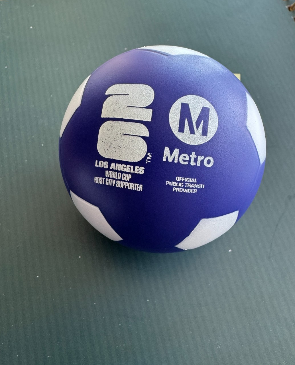 LOS ANGELES METRO FIFA WORLD CUP 2026 SOUVENIR MINI FOAM SOCCER BALL RARE