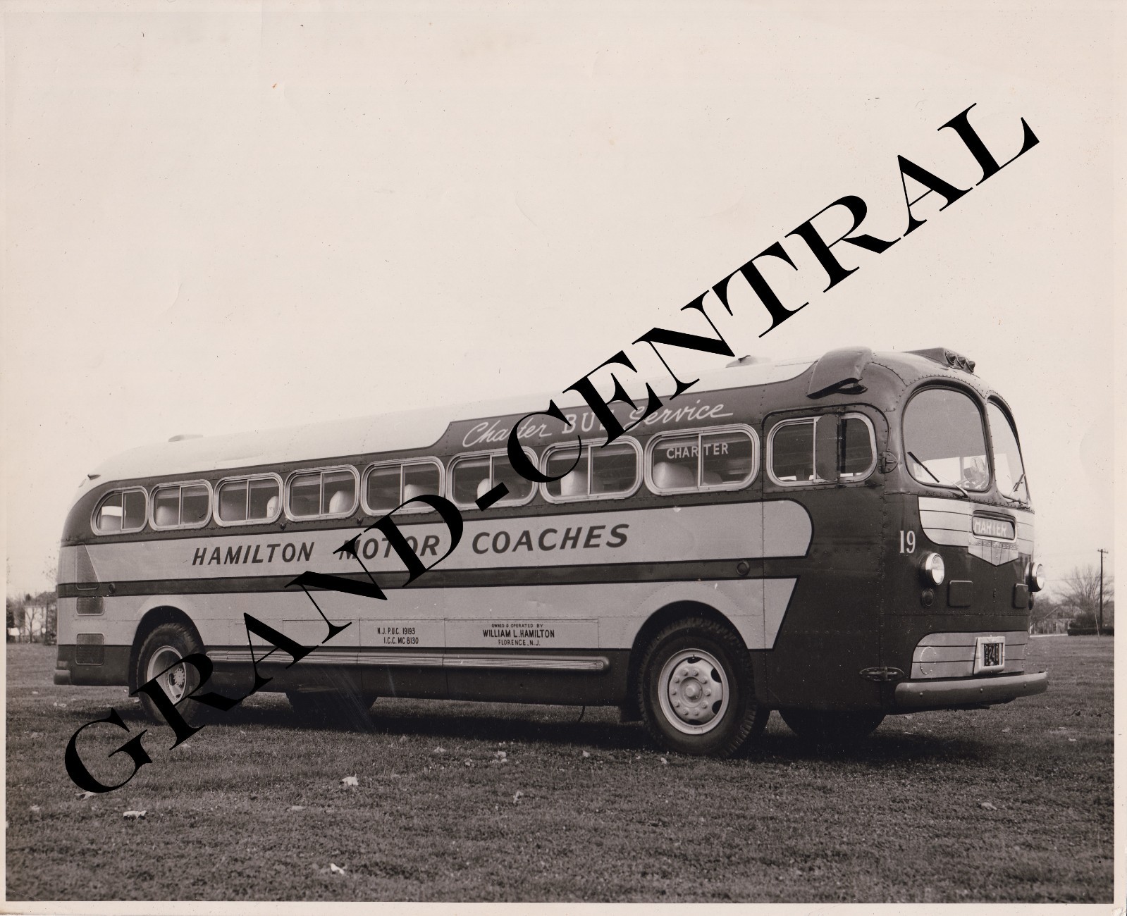 ORIGINAL HAMILTON MOTOR COACHES BUS PHOTO CHARTER BUS #19 NEW JERSEY