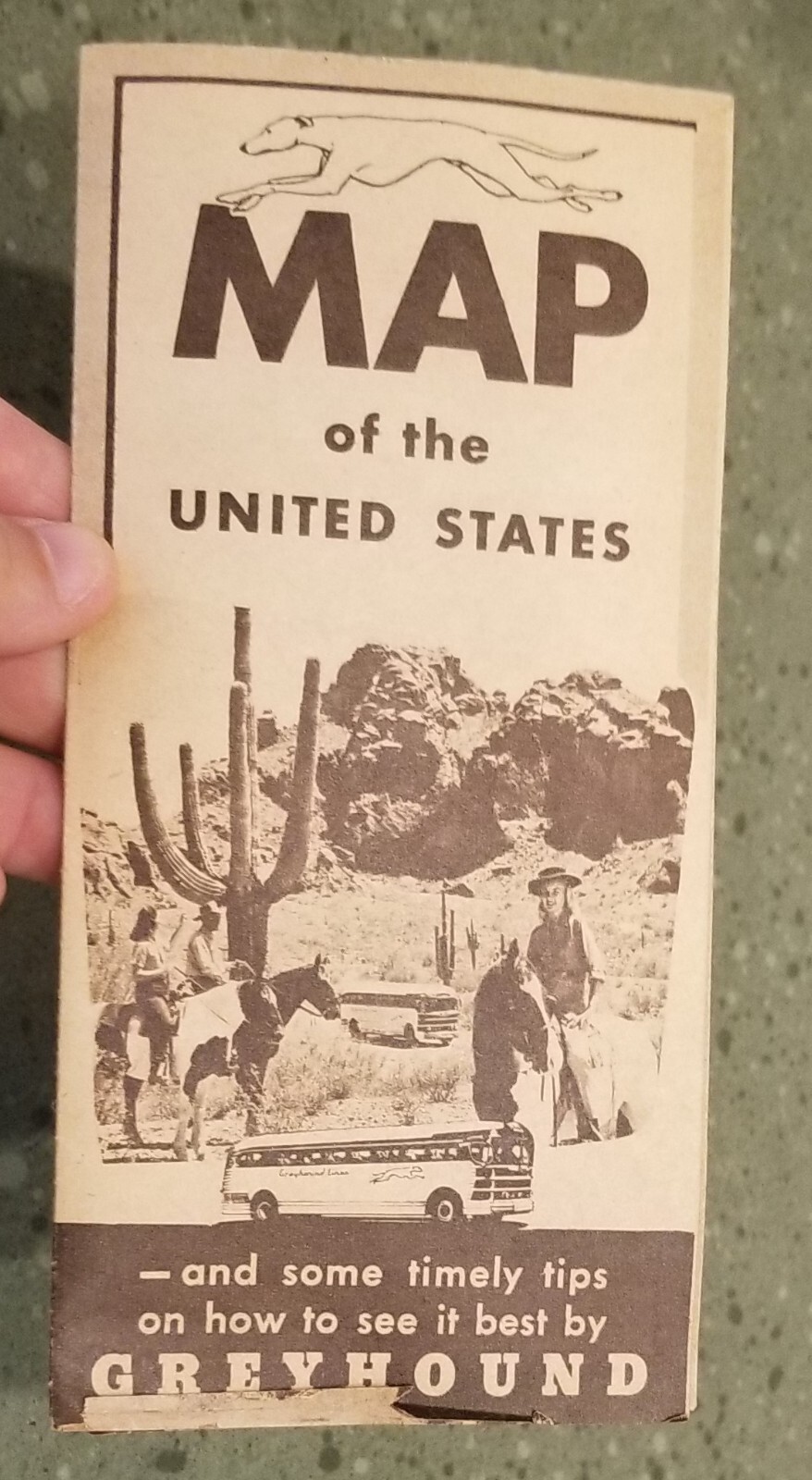 GREYHOUND MAP OF THE UNITED STATES~TRANSPORTATION~BUS LINE~USA~1940’s~VINTAGE