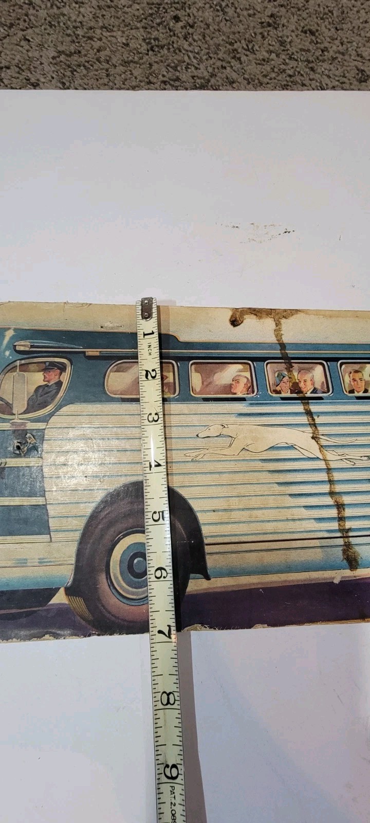 Vintage Greyhound Lines Bus Advertisement CARDBOARD STAND-UP