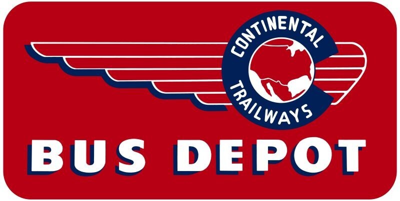 Continental Trailways Bus Depot NEW Sign: 40″ Wide Diecut USA STEEL XL Size