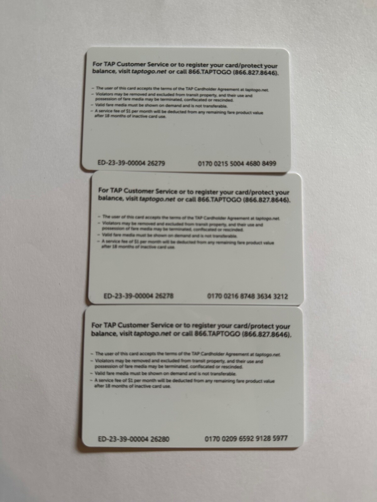 Metro TAP Veterans Day 2023 Bus Subway Transit Lmtd Card 2023