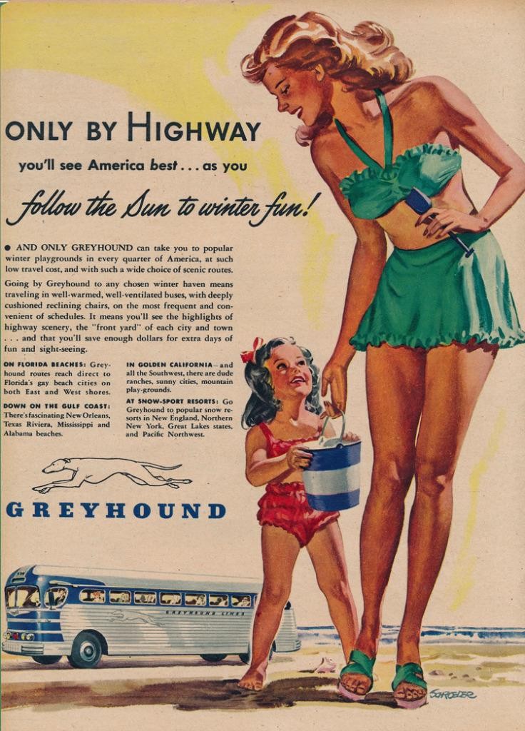 Magazine Ad – 1947 – Greyhound Bus Lines