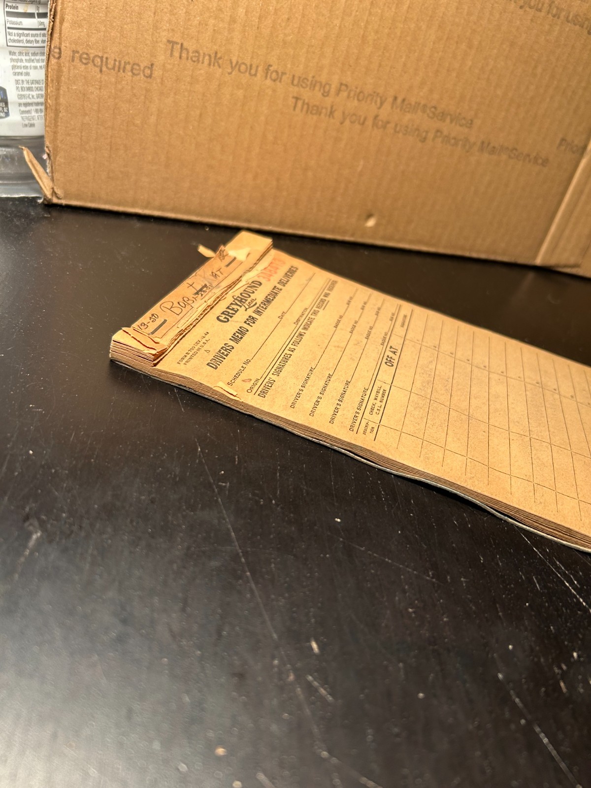 Vintage GREYHOUND LINES Bus Driver’s Memo Pad 1949 Delivery Form Ephemera Rare