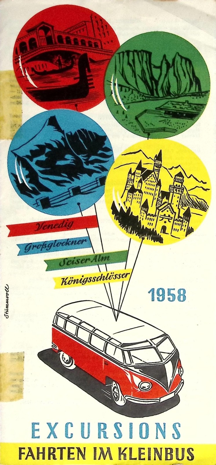 1958 Austria Italy Germany Excursion Brochure Innsbruck Bus Tour Schedule
