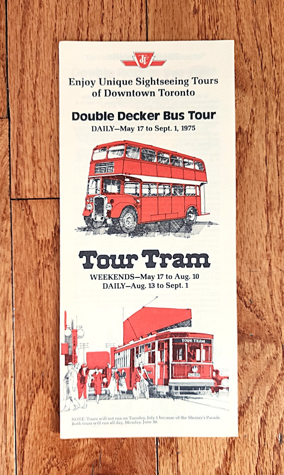 1975 TTC TORONTO TRANSIT CO BUS TRAM SIGHTSEEING BROCHURE ONTARIO CANADA