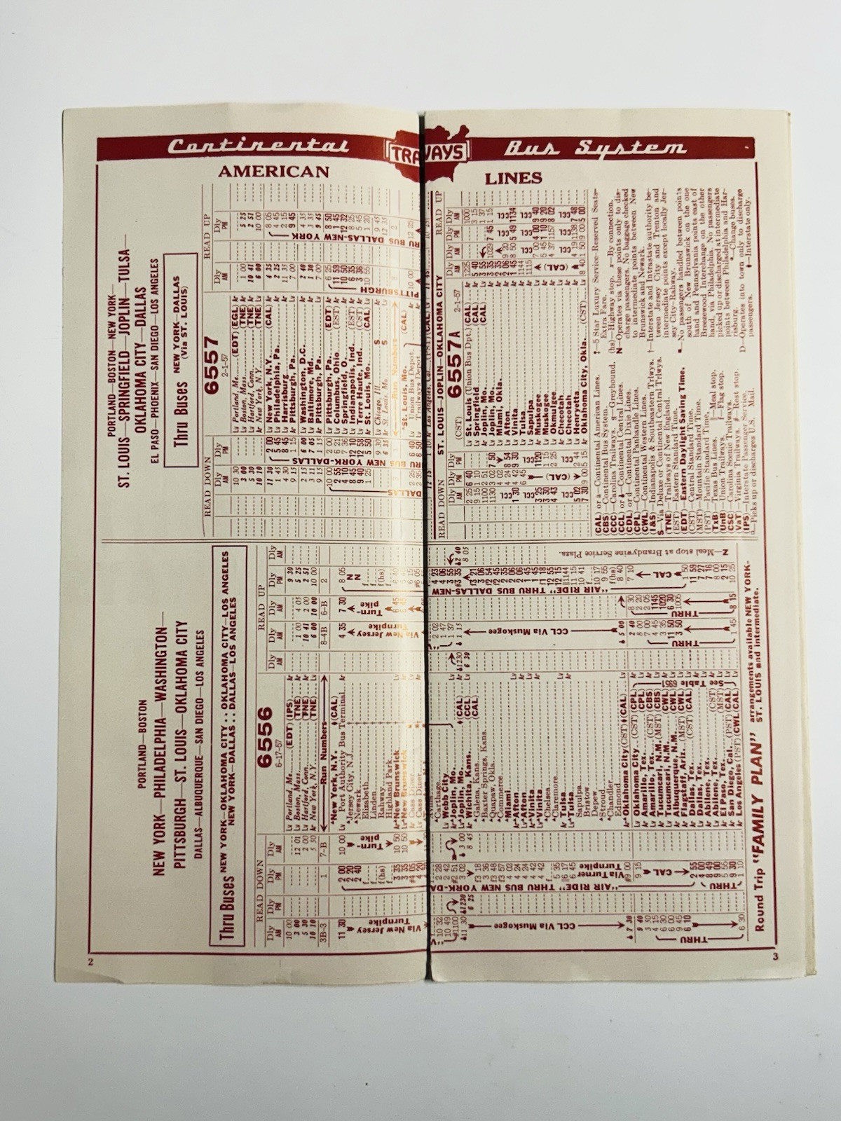 1957 Continental Trailways Bus Lines Brochure Tour Chicago – Dallas