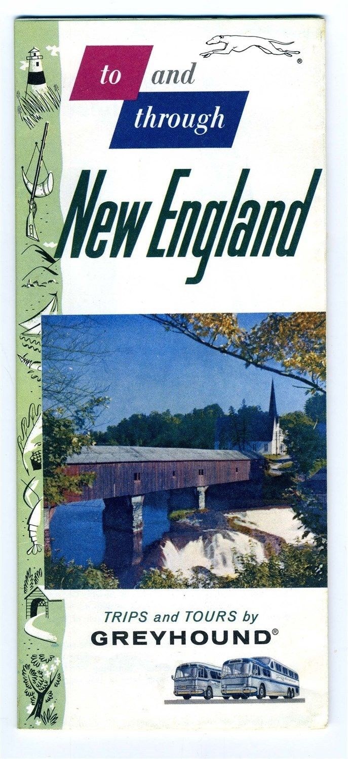 1956 To and Through New England Brochure Trips and Tours By Greyhound